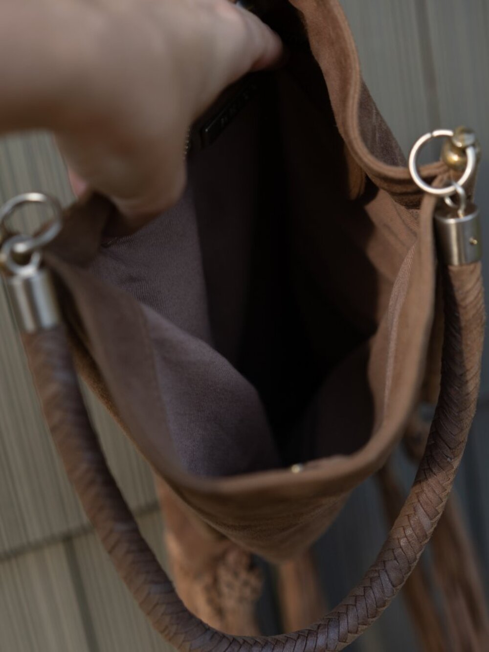 Reiss Suede Fringe Hobo Bag - Picture 6 of 6